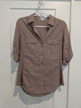 James Perse Slub Side Panel Button Down Shirt - Size 4 EUC
